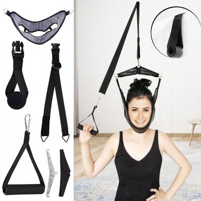 Устройство для вытяжения шейного отдела позвоночника, регулируемое, из искусственной кожи, с креплением на дверь, портативный пояс для вытяжения для облегчения боли в шее и снятия мышечного напряжения