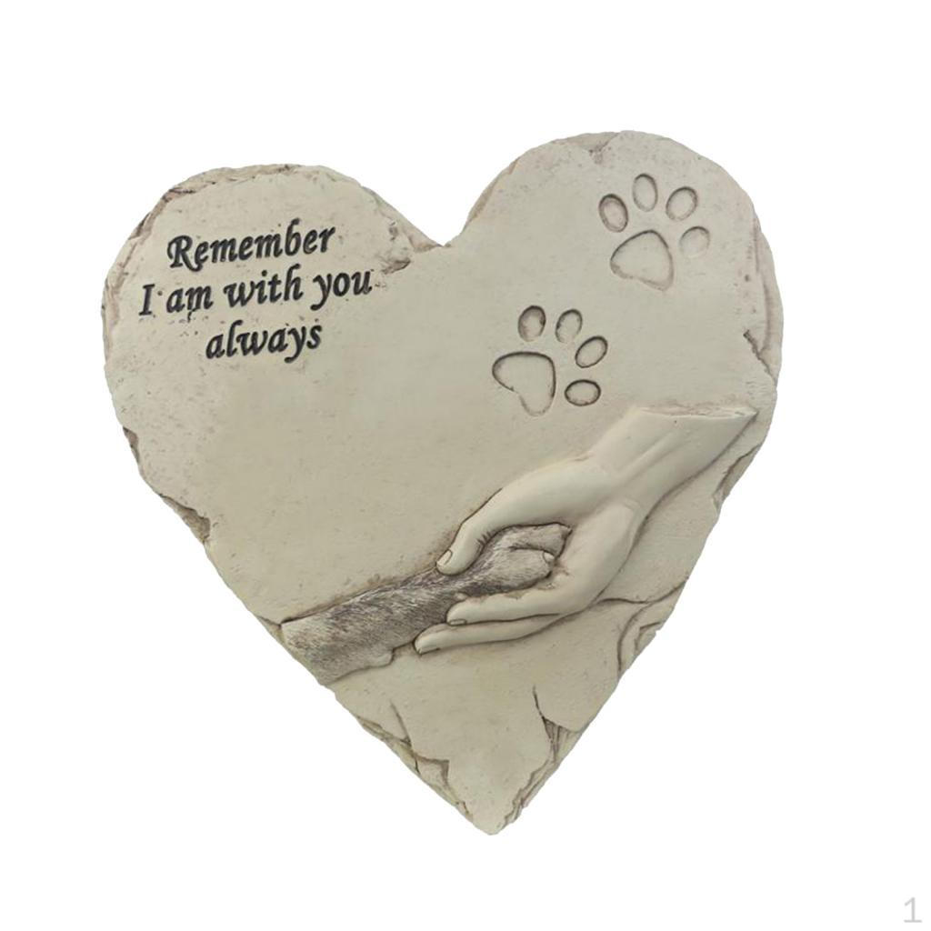Мемориальный камень для собаки в форме сердца, садовые камни, последний отдых, надгробие для домашнего животного, могильный маркер