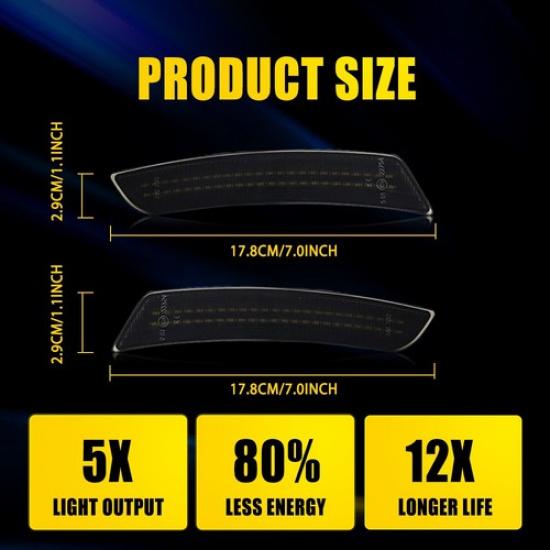 4PCS LED Side Marker Lights Front Rear For Chevy Camaro LS LT SS ZL1 2016-