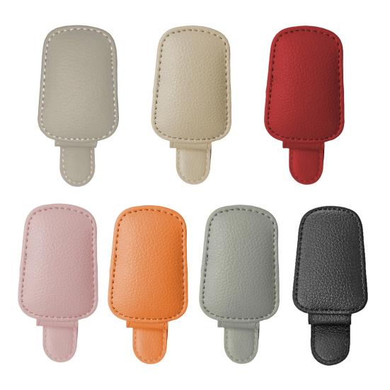 Universal Car Visor Clip Faux Leather Magnetic Eyeglass Holder for Sunglasses Reading Glasses Convenient Eyeglasses Hanger