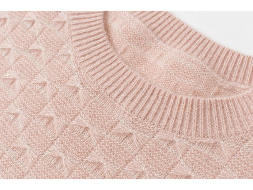 Pure Cashmere Round Neck Drop Shoulder Sweater - Thick, Loose, Slimming, Long Sleeve - Women's Versatile Autumn/Winter Knitwear