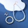 Retro Inspired Pearl Accessories Set With Handcrafted Multilayer Necklace And Ear Jewelry
