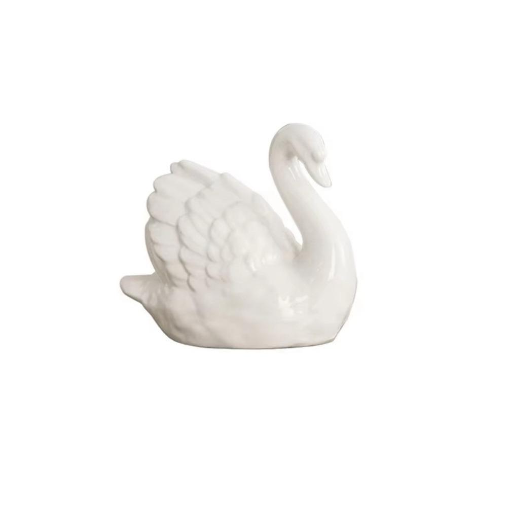 Elegant White Swan Statue Unique Swan Couple Figurine Nordic Black Swan Ornaments  Wedding Gift