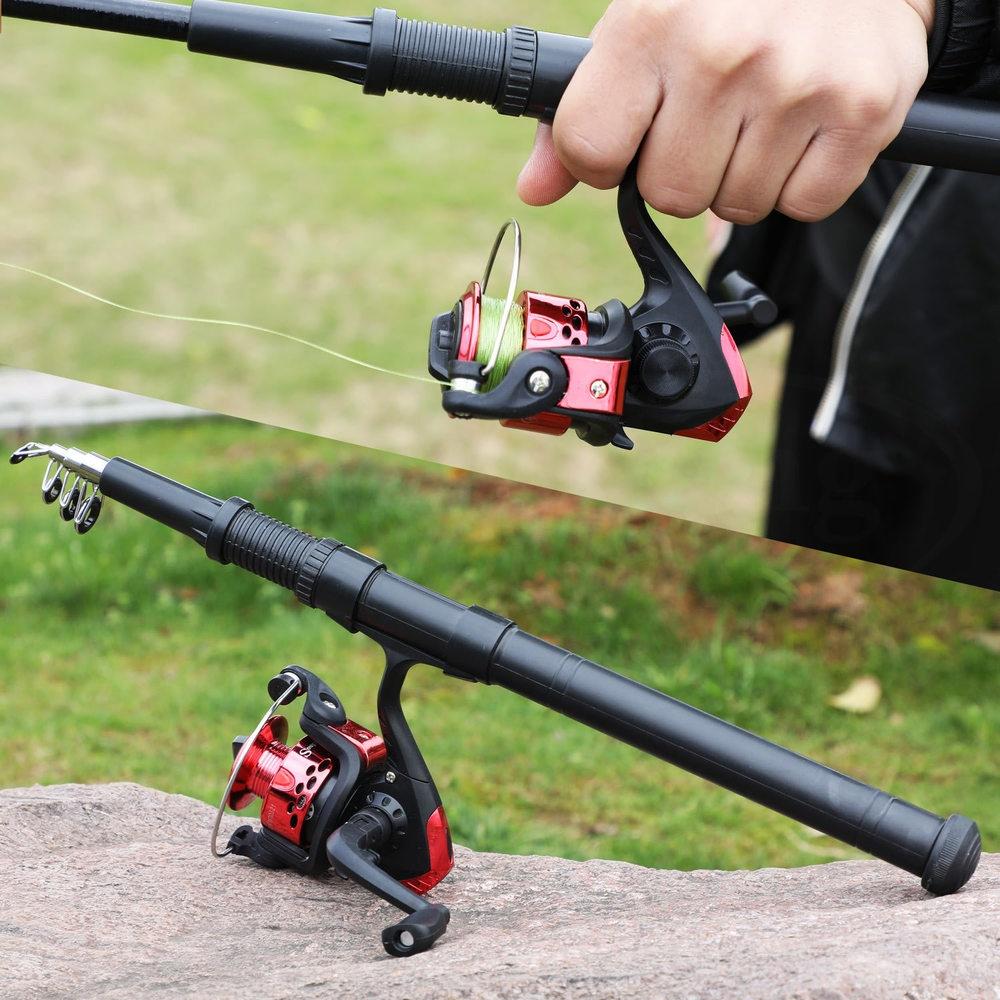 Полный набор аксессуаров для катушки для удочки, 154 см, дорожная телескопическая удочка с набором спиннинговых катушек