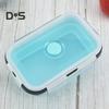 4Pcs Collapsible Food Storage Container With Lids Flat Stackable Refrigerator Food Box Set Silicone Food Sealed Crisper Lunch Bento Box For