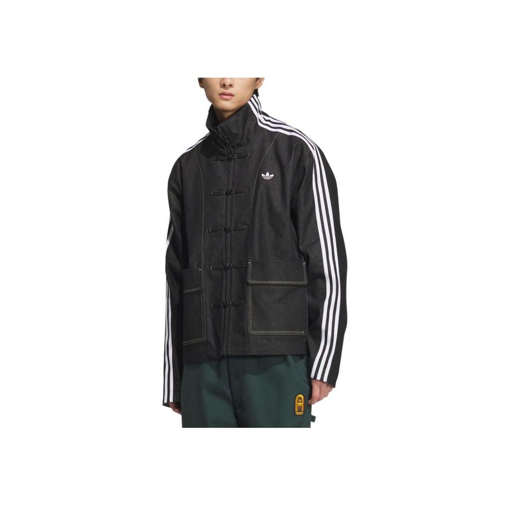 Adidas Оригинальная джинсовая модная мягкая удобная свободная куртка унисекс, черная куртка JW1969