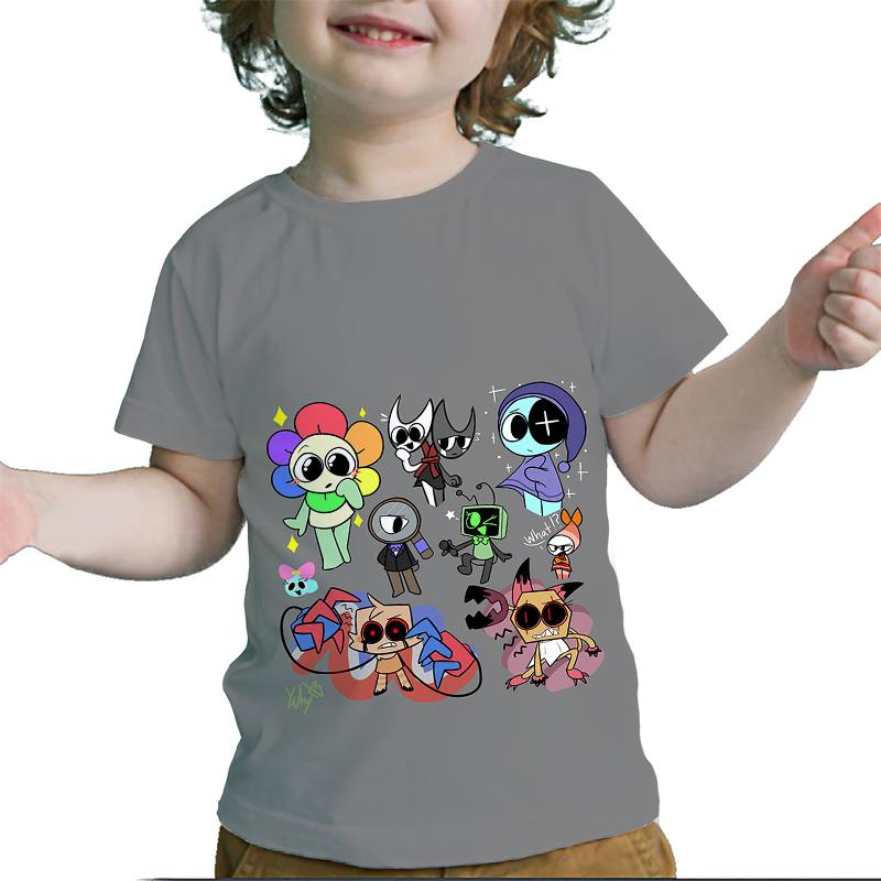 Футболка Dandy's World Детская одежда для девочек Kawaii Футболки для малышей Детская одежда Летние футболки с коротким рукавом для мальчиков с мультяшным принтом