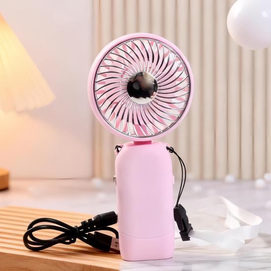 Portable Neck Fan, 3 Speed Foldable Handheld Fan, USB Rechargeable Small Personal Fan for Outdoor Travel, Desk Cooling Fan for Home Office