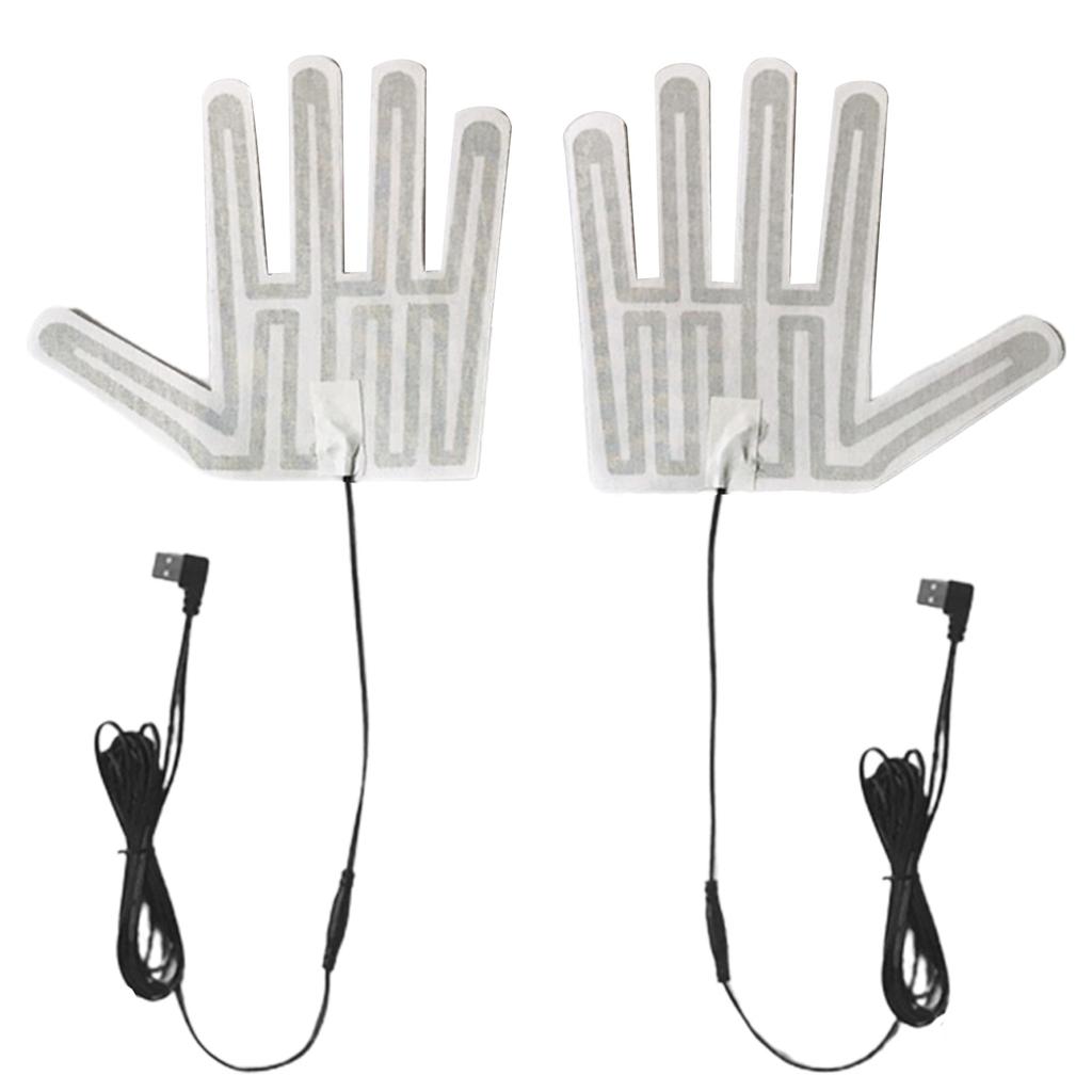 5V USB Heated Gloves Pad 5 Finger Type Electric Gloves Heating Film Pads Rechargeable Hand Heater