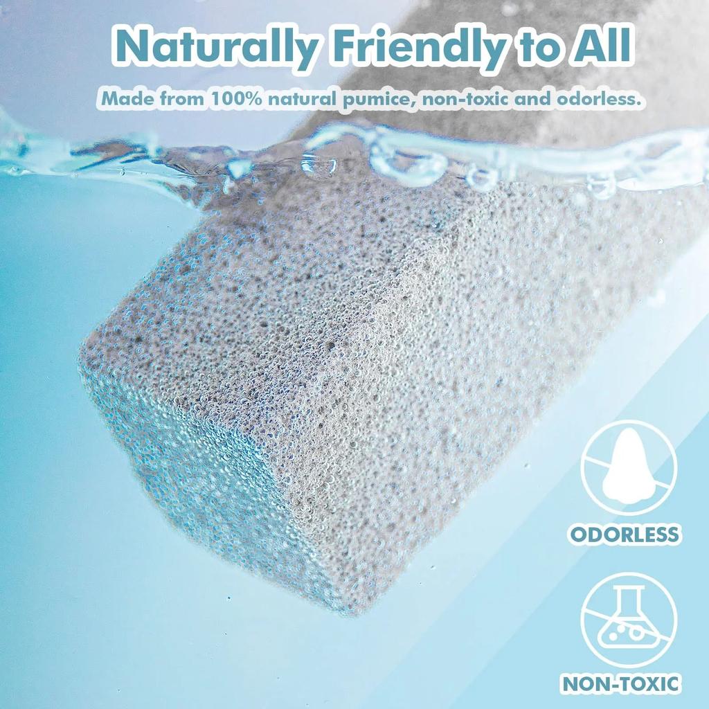 Pumice Stone for Toilet Cleaning with Extra Long Handle, Premium Pumice Stone Toilet Brush, Hard Water Stain Remover Effectively