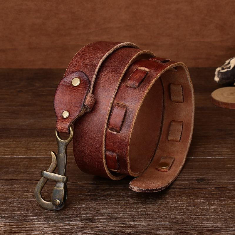 Ремень мужской замок промытый старый ретро медный ремень ручной работы из коровьей кожи первого слоя