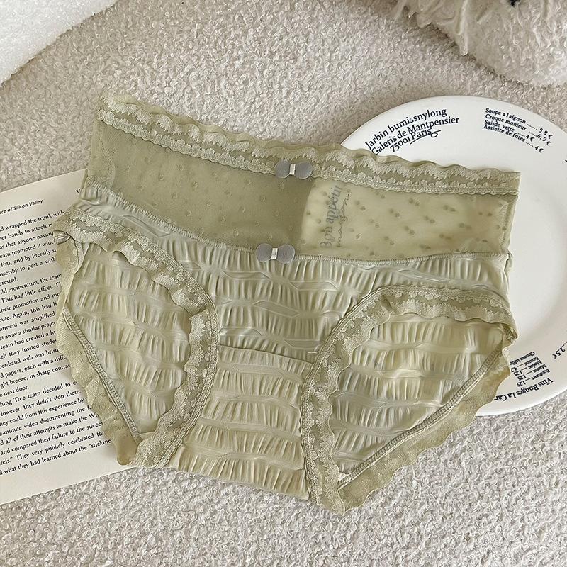 Underwear Women Lace Briefs Thin Ice Silk Seamless Briefs Sexy Antibacterial Crotch Underwear Women