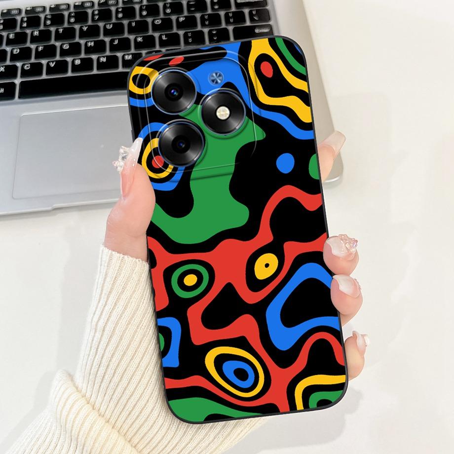 Чехол для Tecno Spark Go 2024 Tecno Spark 20c 20 Pop 8 Funda Эстетичный Мультяшный Панда Кролик Защита Камеры Матовый Мягкий Чехол