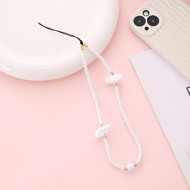 Простые облачные цветы, акриловая цепочка для телефона из бисера, ремешок ярких цветов с бантом и узлом-тюльпаном, чехол для телефона, веревка, ювелирные аксессуары для женщин