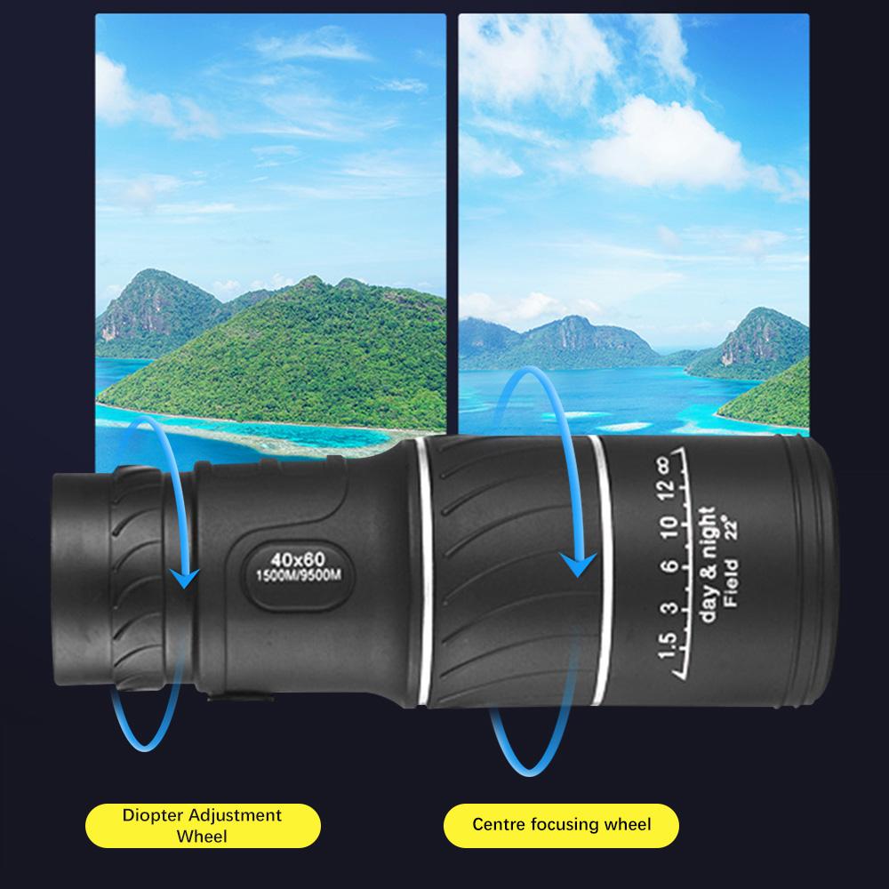 40X60 HD Optics BAK4 Телескоп Портативный Монокулярный Телескоп Высокой Мощности Для Охоты Наблюдения За Птицами 40X