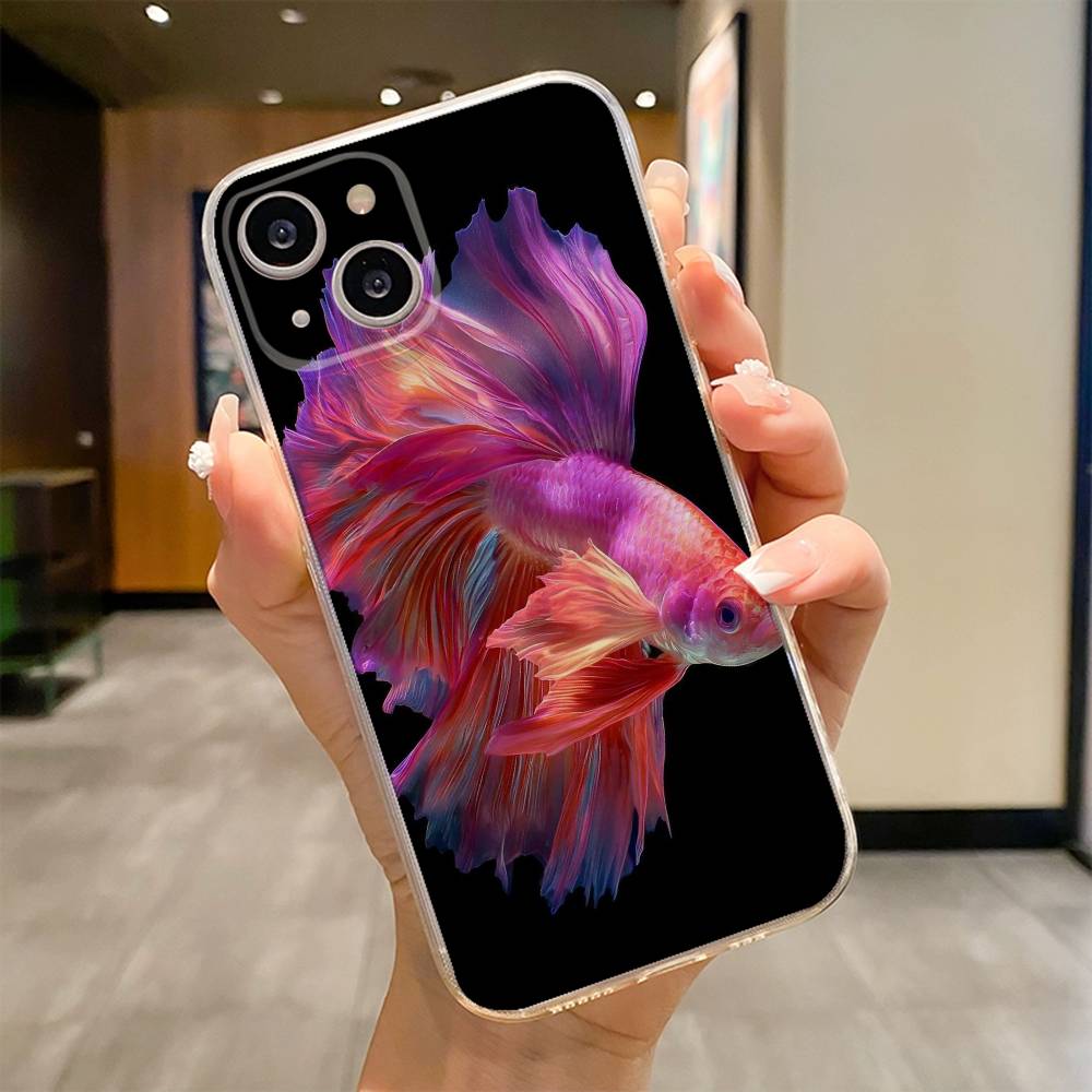 Чехол с рыбами Чехол для телефона Для iPhone 17 16e 16 15 14 13 12 11mini Pro Max X XR XSMAX 8 7 Air Plus Мягкая крышка