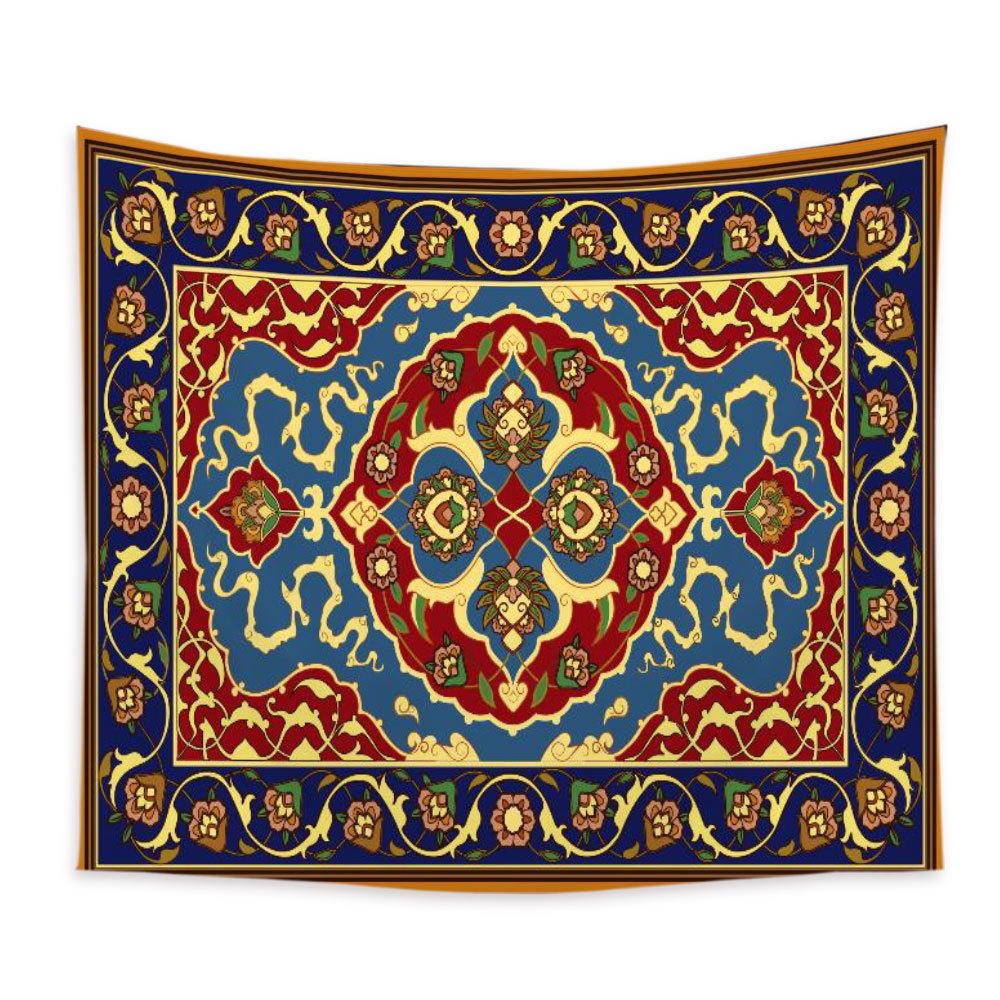 Customized Persian Ethnic Style Printed Tapestries Handmade Polyester Home Decorative Cloth Geometric Pattern Tapestry