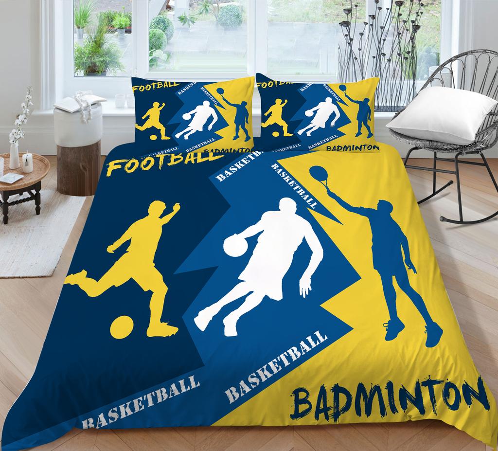 Комплект постельного белья с 3D футбольным принтом, пододеяльник со спортивным узором, наволочка, очень большой размер, украшение для дома