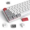 XDA PBT 134 Keys Grey Red Custom Keycap Set for MX Switch 60 Gaming Mechanical Keyboard Keycaps, Dye-Sublimation Cherry/Gatron Percent/68/GK61 (White