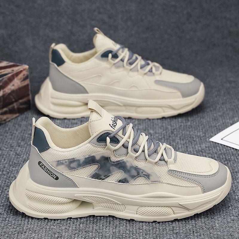 2025 осень мужская обувь новая дышащая сетчатая обувь мужская трендовая универсальная платформа спортивная обувь повседневная обувь для папы мужская