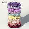 10pcs/pack Women Colorful Skinny Elastic Hair Band Solid Color Satin Scrunchies Small Hair Rope Simple Head Band Hair Tie 6cm