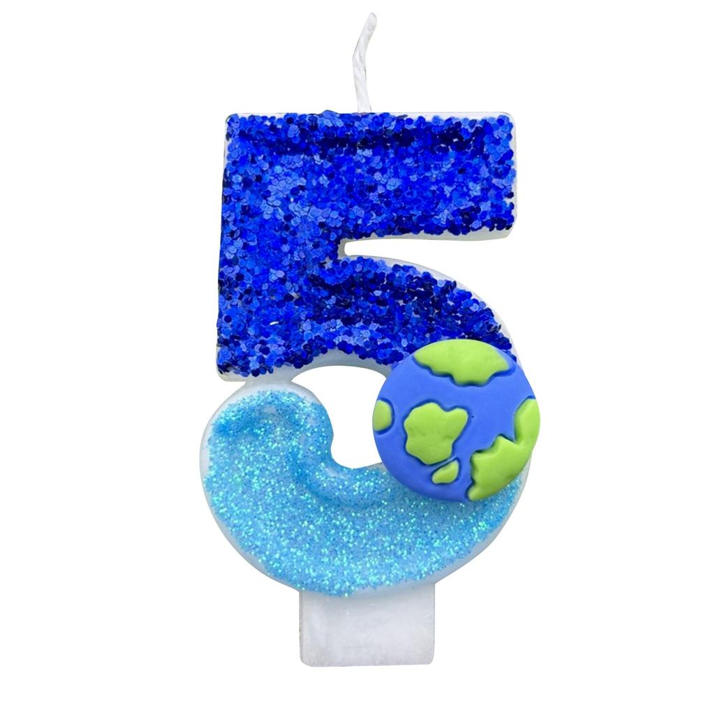 1 шт. Детские свечи на день рождения с цифрами 0-9, синие свечи в виде футбольного мяча на день рождения для мальчика, украшение для торта на вечеринку