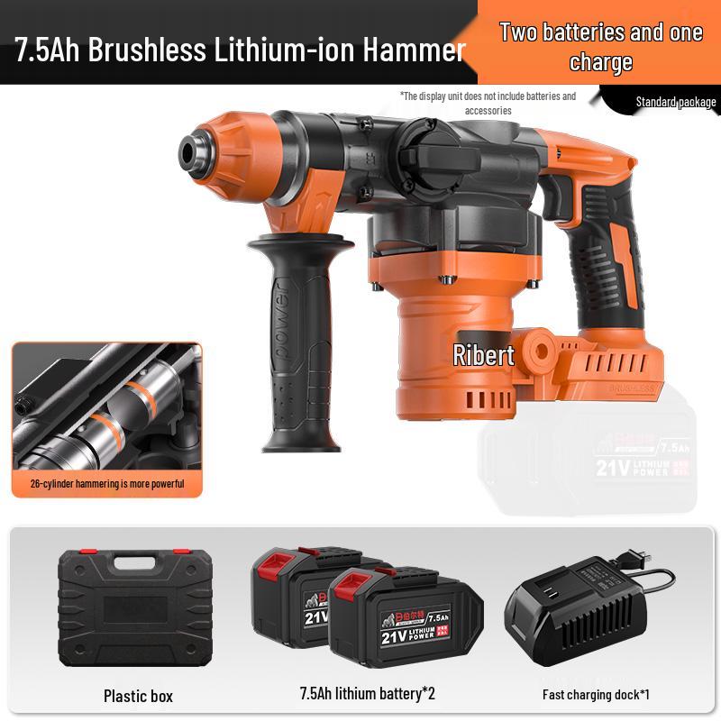 Burkert Cordless Rotary Hammer Drill, Lithium-ion, Heavy-Duty Electric Demolition Hammer for Concrete, Dual-Use with Square Shank.