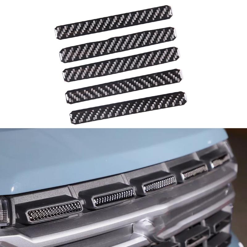 5pcs Front Middle Grid Trim Stickers Front Middle Grid Carbon Fiber Trim Stickers for Ford Maverick -2024