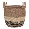 2 paniers en rotin marron et noir
