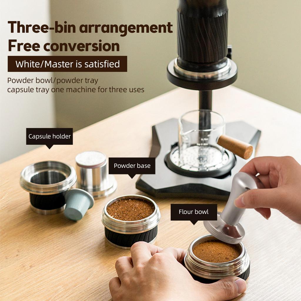 Портативная эспрессо-машина с переменным давлением 9-12 бар, компактная дорожная кофеварка с ручным управлением