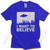 Stylish The X Files I Want To Believe Tshirt Crew Neck O-Neck Cotton T-Shirt Alien UFO Area 51 Tee Shirt Apparel Merch Unisex