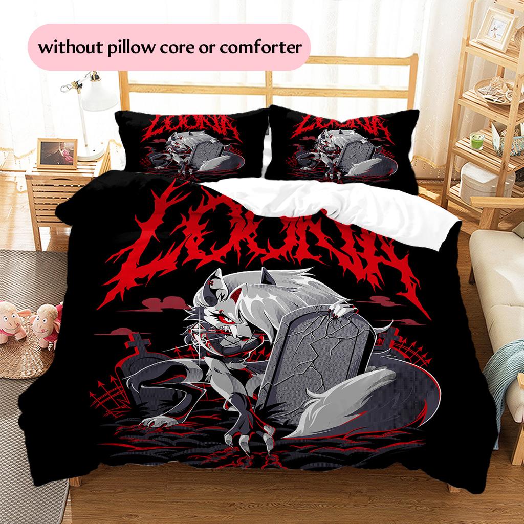 Loona  Pattern Bedding Quilt Set  Home Decoration  Gift (1 * duvet cover + 2 * pillowcase  without core)