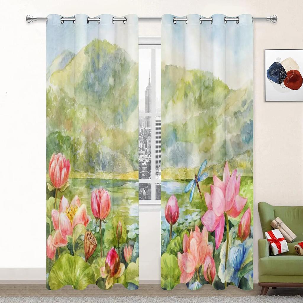 Шторы Lotus High Shading для гостиной, затемняющие шторы для спальни, эстетичные шторы для спальни, новые