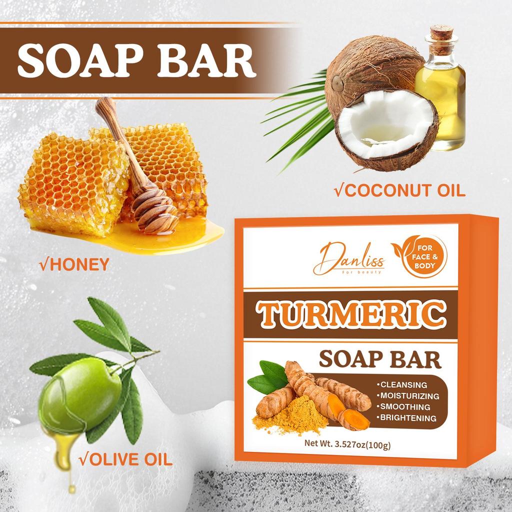 Turmeric Soap Bar - Deep Cleaning and Moisturizing Face & Body Skin, Promote a Smoother, More Radiant Skin Texture,100g