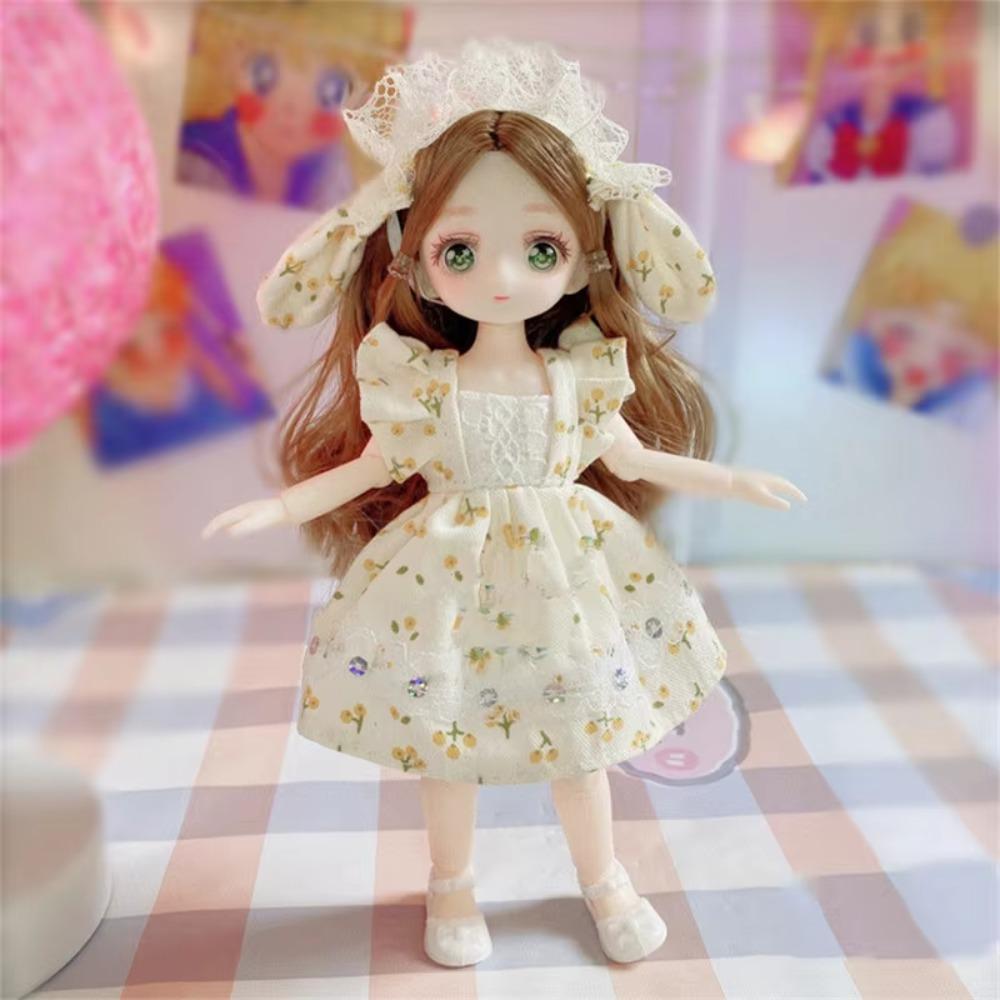 Dress Up Simulated Eye Hinge Doll 3D Eyes Removable Joints Doll BJD Doll with Clothes Girls Gifts