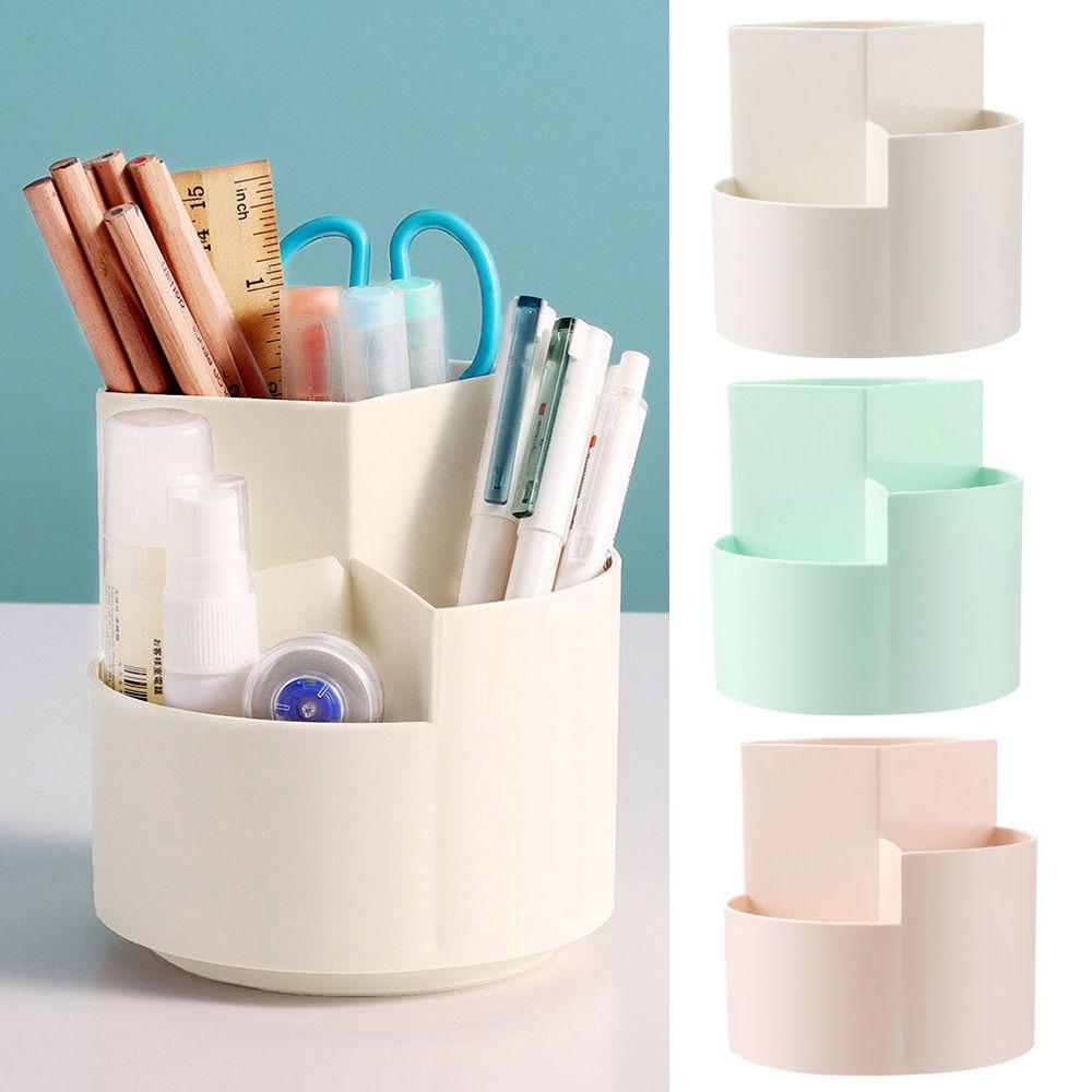 Rotatable Pen Holderizer Plastic Makeup Brush Organizer Box Household Stationery Box