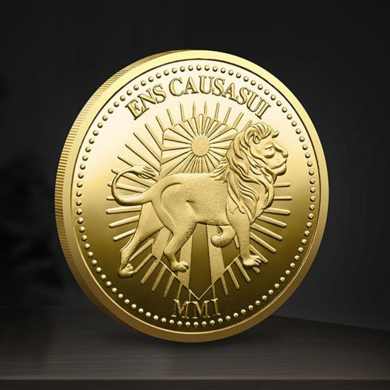 Монета льва Yousheng, жетон на удачу, двусторонняя монета с гравировкой богини-льва, металлический коллекционный реквизит для фильмов, монета для коллекционеров и любителей кино