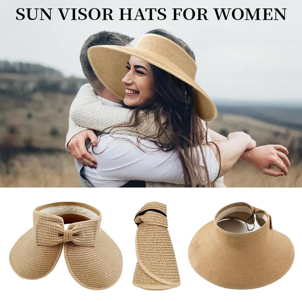 Пустой верх Пустой верх Складная пляжная шляпа Новая кепка от солнца для женщин
