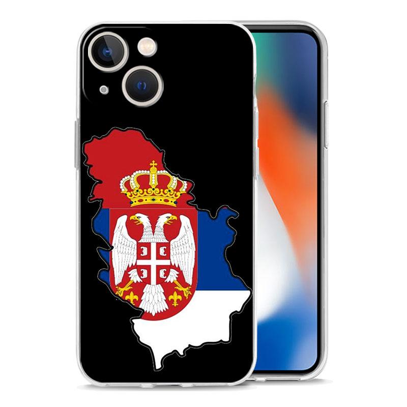 Чехол для телефона iPhone 17 Чехлы iPhone Air 16 15 12 13 14 Pro Max 7 8 Plus 16Pro iPhone11 Мягкий чехол Значок с флагом Сербии