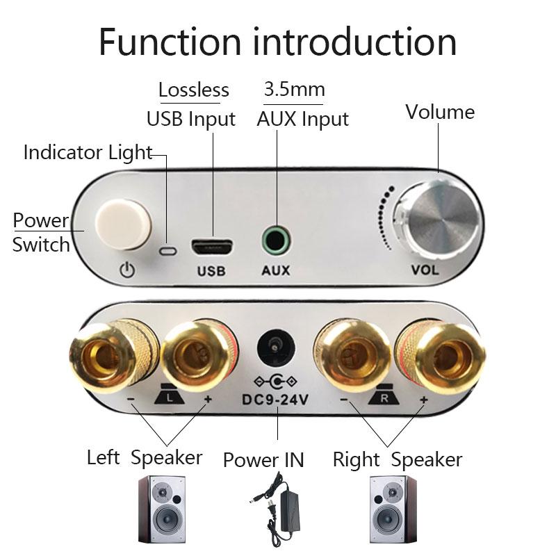 ZK-1002D Bluetooth 5,0 стерео аудио плата усилителя мощности TPA3116D2 100 Вт + 100 Вт усилитель мощности с AUX USB