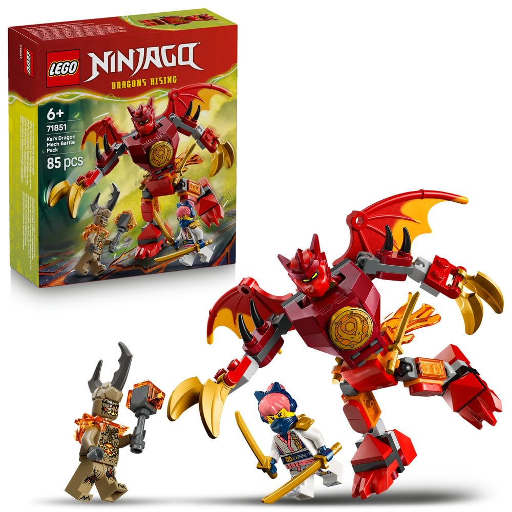 LEGO Ninjago Kais Dragon Mech Suit Battle Pack 71851 toy boys girls toys birthday present blocks educational 6 years old 7 8 9 robots pretend play 85