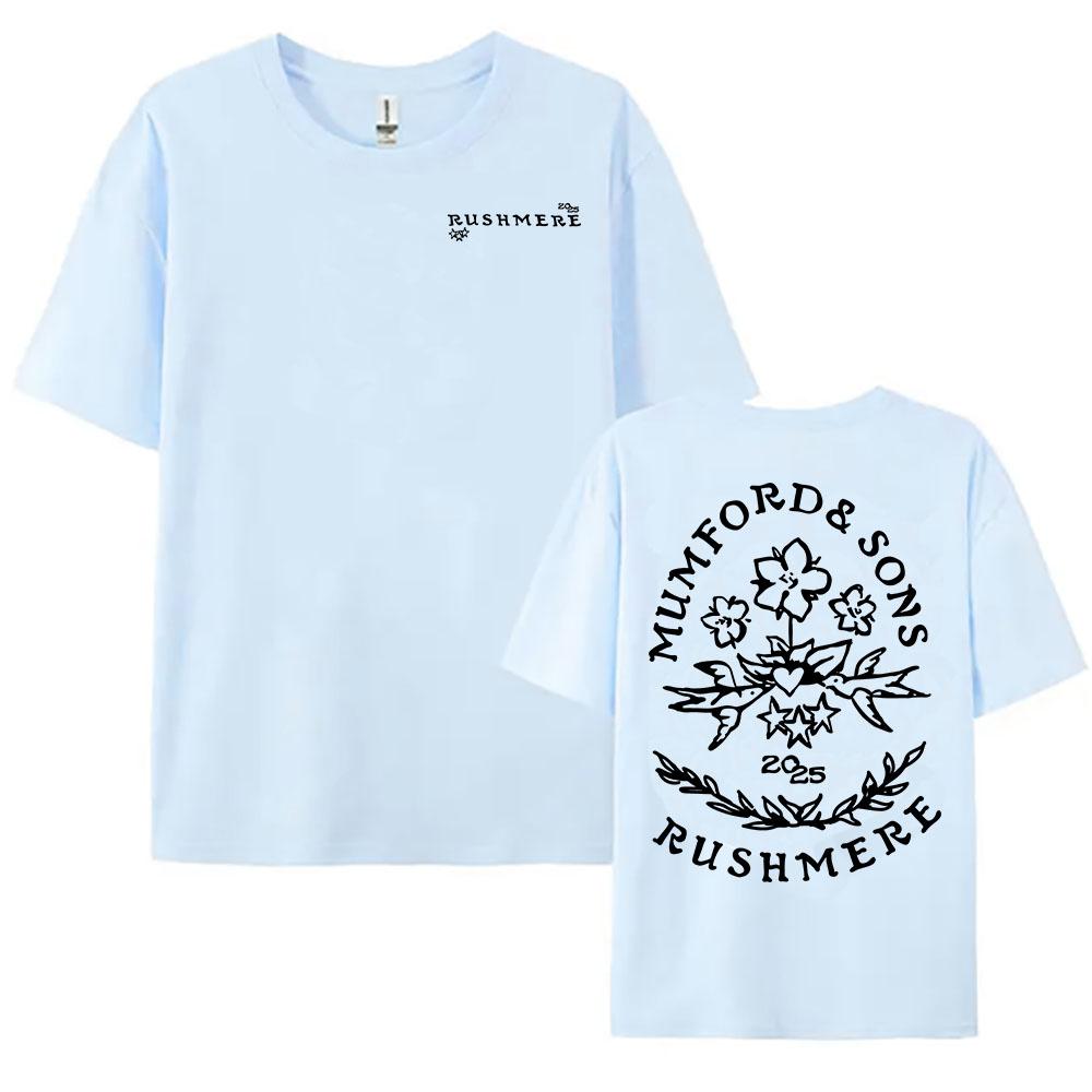 Мужская и женская футболка с цветочным графическим принтом 'Rushmere' 2025 от Mumford & Sons