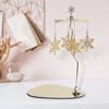 Spinning Candle Holder with Tray Stainless Steel Rotating Golden Carousel Tea Light Candle Stand Table Centerpiece Party Decoration