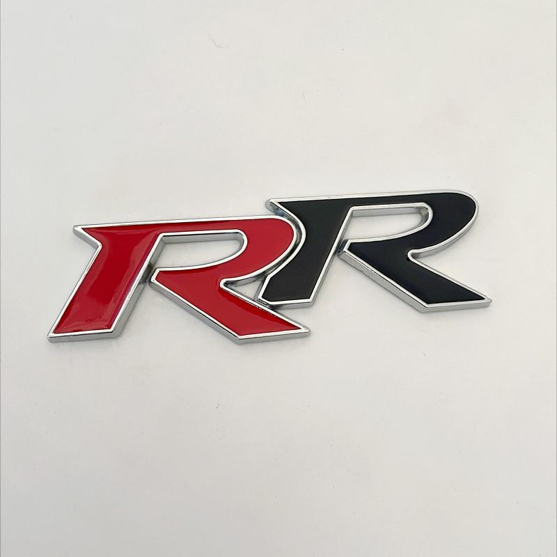 3D Metal RR Logo Car Front Grille Rear Trunk Emblem Badge Decals For Honda Civic Mugen Accord Crv City Hrv Sticker Accessories GT6