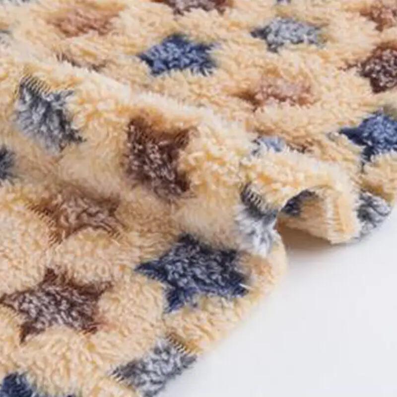 160x100cm Flannel Fleece DIY Fabric Double Side Soft Star Printed Plush Blanket Jacquard Printing Colorful Star Home Material