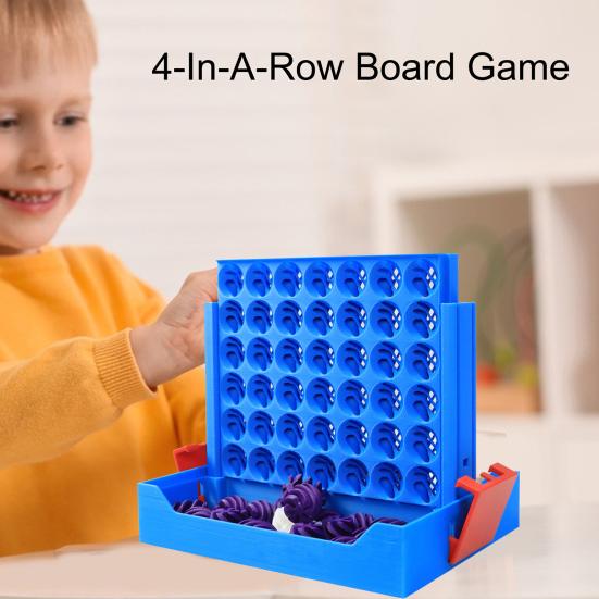 4-In-A-Row Board Game with 3D Printed Spiral Chess Connecting Four Strategy Game Parent-child Interactive Educational Chessboard Toy Toddlers