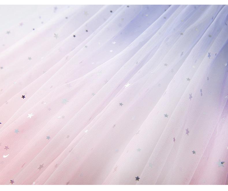 «Хлопковая юбка с градиентными пайетками для девочек — пышное летнее платье принцессы»