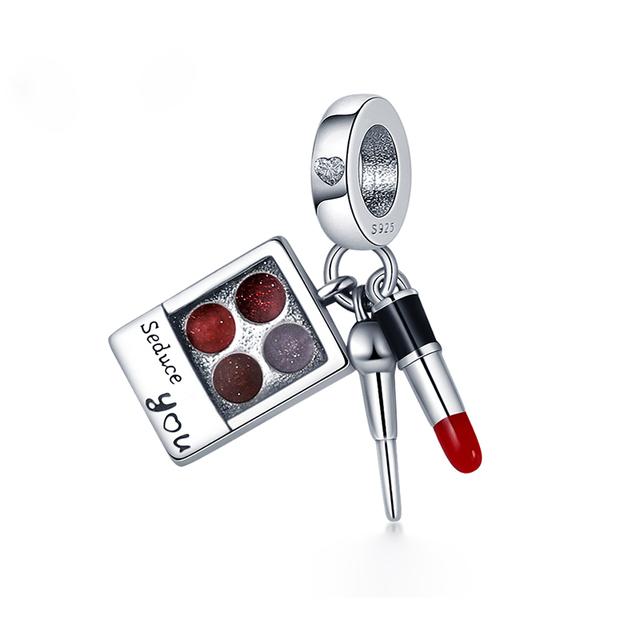 925 Серебряный Шарм Подходит для Любителей Шарма Серии Любовь Браслет Ожерелье Брелок Женские Ювелирные Изделия Diy