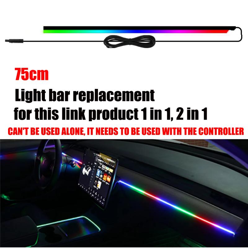 Светодиодный люк Автомобильный люк Подсветка салона Symphony RGB Внутренняя акриловая полоса USB Светодиодная декоративная лампа атмосферы Панель приборов 110 см