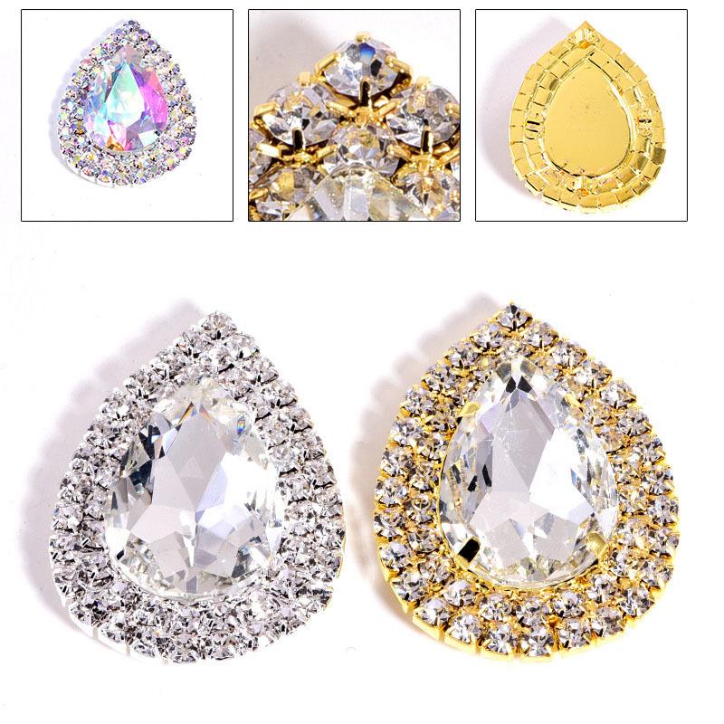 Золотая основа с серебряным основанием, стеклянная капля воды, овальный конский глаз, корсаж, брошь, пряжка, аксессуары для одежды своими руками